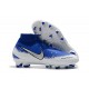 Nouvelles Chaussures de Football Nike Phantom VSN Elite DF FG Bleu Blanc Argent