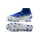 Nouvelles Chaussures de Football Nike Phantom VSN Elite DF FG Bleu Blanc Argent