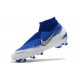 Nouvelles Chaussures de Football Nike Phantom VSN Elite DF FG Bleu Blanc Argent