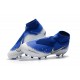 Nouvelles Chaussures de Football Nike Phantom VSN Elite DF FG Bleu Blanc Argent