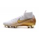 Nike Mercurial Superfly VI 360 Elite FG Chaussure Foot Blanc Or