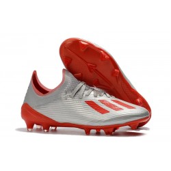 adidas X 19.1 FG Chaussure de Foot Neuf Gris Rouge