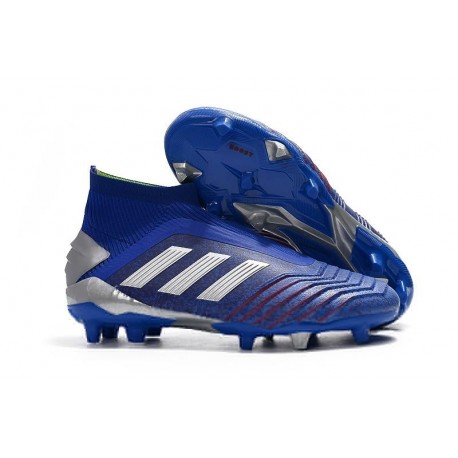 Chaussures de Football adidas Predator 19+ FG Bleu Argent