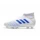 Chaussures de Football adidas Predator 19+ FG Blanc Bleu