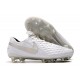 Crampons Neuf Nike Tiempo Legend VIII Elite FG Blanc Platine Chrome