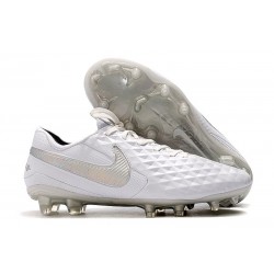 Crampons Neuf Nike Tiempo Legend VIII Elite FG Blanc Platine Chrome