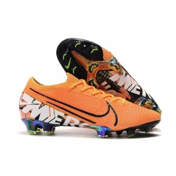 Chaussures Nike Mercurial Vapor 13 Elite FG Orange Noir Blanc