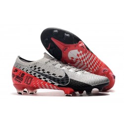 Chaussures Nike Mercurial Vapor 13 Elite FG Neymar Chromé Noir Rouge Platine