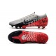 Chaussures Nike Mercurial Vapor 13 Elite FG Neymar Chromé Noir Rouge Platine