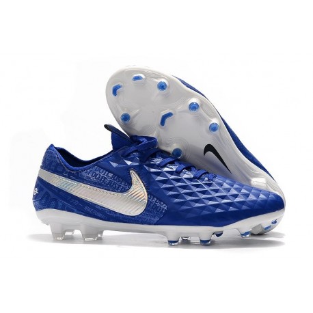 Crampons Neuf Nike Tiempo Legend VIII Elite FG Bleu Blanc