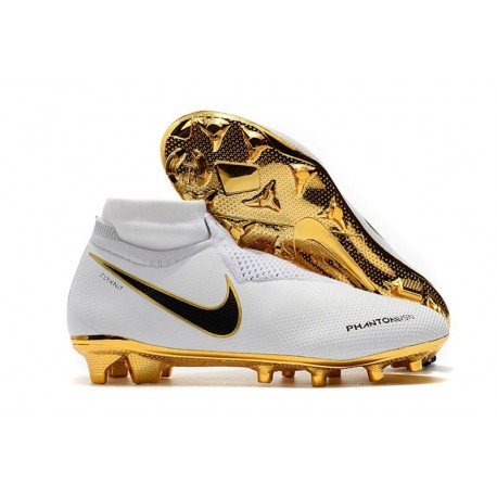 Nouvelles Chaussures de Football Nike Phantom VSN Elite DF FG Blanc Or