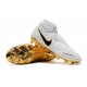 Nouvelles Chaussures de Football Nike Phantom VSN Elite DF FG Blanc Or