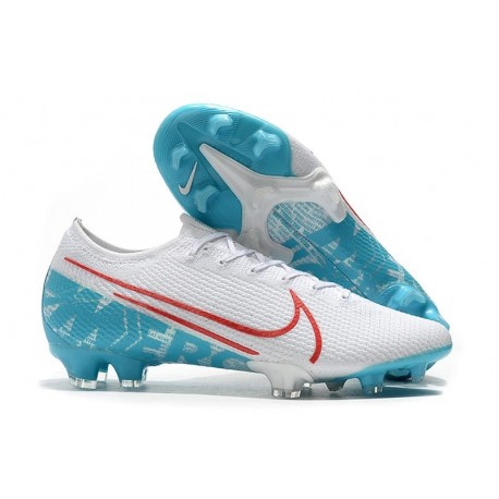 Chaussures Nike Mercurial Vapor 13 Elite FG Blanc Bleu