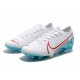 Chaussures Nike Mercurial Vapor 13 Elite FG Blanc Bleu