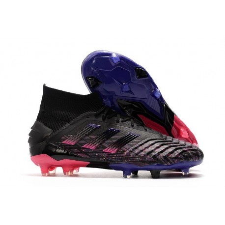 Chaussure Nouveaux adidas Predator 19+ FG Noir Rose Bleu