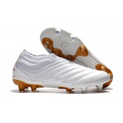 Neuf Crampons De Football Adidas Copa 19+ FG Blanc Or