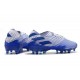 Chaussures de Foot adidas Nemeziz 19.1 FG Blanc Bleu