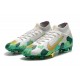 Mbappe Nike Crampons Football Mercurial Superfly 7 Elite SE FG Gris Or Vert