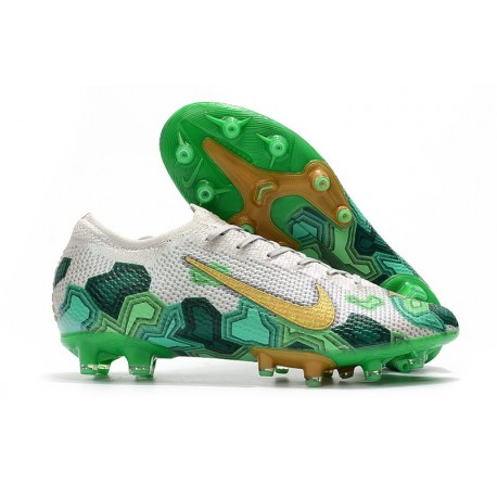 Nike Mercurial Vapor XIII Elite AG-PRO Mbappe Blanc Vert Or