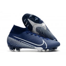 Nike Crampons Football Mercurial Superfly 7 Elite SE FG Bleu Blanc