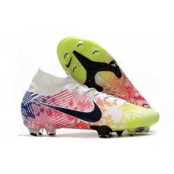 Nike Mercurial Superfly 7 Elite SE FG Neymar Blanc Noir Bleu Volt