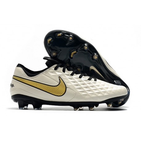 Crampons Neuf Nike Tiempo Legend VIII Elite FG Blanc Or