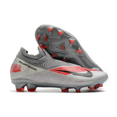 Nike 2020 Phantom Vision 2 Elite DF FG Gris Noir Rouge