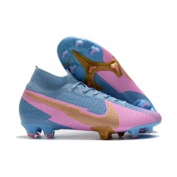 Nike Nouvel Mercurial Superfly 7 Elite FG ACC Bleu Rose Or