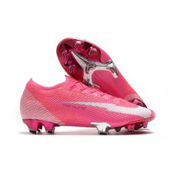 Chaussures Nike Mercurial Vapor XIII Elite FG x Mbappe Rose Blanc Noir