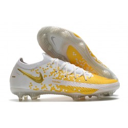 Nouvelle chaussure de football Phantom GT Elite FG Blanc Or