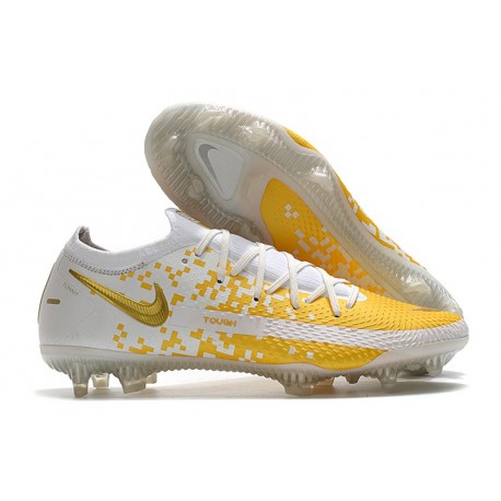 Nouvelle chaussure de football Phantom GT Elite FG Blanc Or