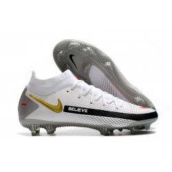 Chaussure Nike Phantom GT Elite Dynamic Fit DF FG Blanc Noir Or Rouge