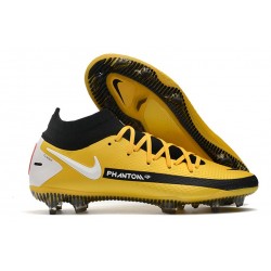 Nike Phantom GT Elite DF DF FG Crampons Jaune Noir Blanc