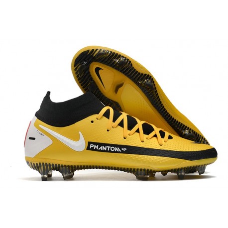 Nike Phantom GT Elite DF DF FG Crampons Jaune Noir Blanc