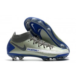 Nike Phantom GT Elite DF DF FG Crampons Argent Bleu