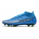 Nike Phantom GT Elite DF DF FG Crampons Bleu Argent