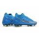 Nike Phantom GT Elite DF DF FG Crampons Bleu Argent