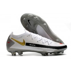 Nike Nouvel Crampons 2021 Phantom GT Elite FG Blanc Noir Rouge