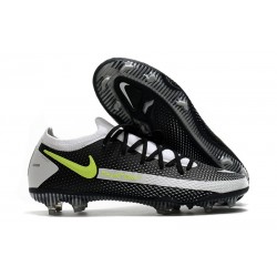 Nike Nouvel Crampons 2021 Phantom GT Elite FG Noir Gris Jaune