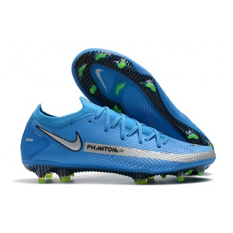 Nike Nouvel Crampons 2021 Phantom GT Elite FG Bleu Argent