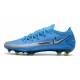 Nike Nouvel Crampons 2021 Phantom GT Elite FG Bleu Argent