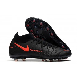 Nike Neuf Phantom GT Elite DF AG-PRO Noir Rouge Chili Gris fumee