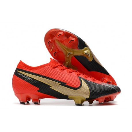 Nike Nouveaux Mercurial Vapor 13 Elite FG Rouge Or Noir