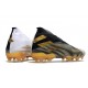 Crampons de Football adidas Nemeziz 19+ FG Blanc Or Metallique Noir