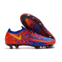 Nike Nouvel Crampons 2021 Phantom GT Elite FG Bleu Rouge Jaune