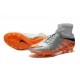 Hommes Chaussures Nike HyperVenom Phantom 2 FG Noir Orange Loup Gris