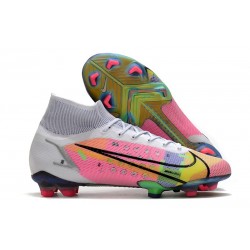 Nike Mercurial Superfly 8 Elite FG Blanc Rose Noir