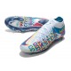 Nike Phantom GT Elite DF DF 3D FG Crampons Blanc Bleu Rose Jaune