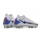 Nike Phantom GT Elite DF DF FG Crampons Blanc Bleu