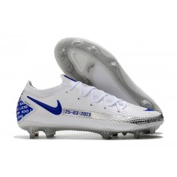 Nike Nouvel Crampons 2021 Phantom GT Elite FG Blanc Bleu